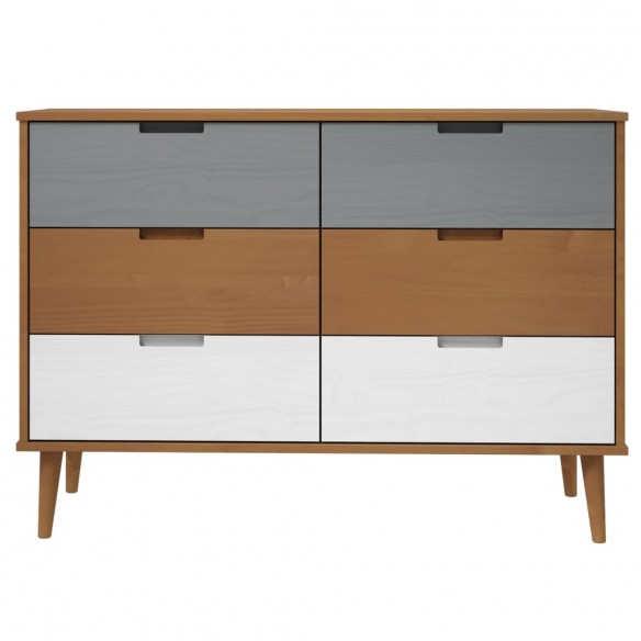 Commode MOLDE Marron 113x40x80 cm Bois de pin massif Commode MOLDE Marron 113x40x80 cm Bois de pin massif