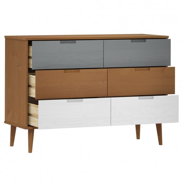Commode MOLDE Marron 113x40x80 cm Bois de pin massif Commode MOLDE Marron 113x40x80 cm Bois de pin massif