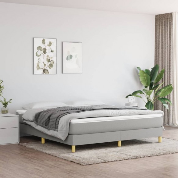 Lit Gris clair 180x200 cm Tissu