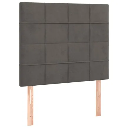 Têtes de lit 2 pcs Gris foncé 100x5x78/88 cm Velours 2