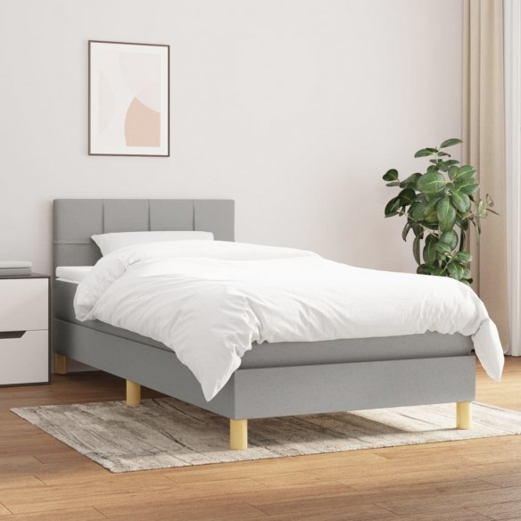 Lit avec matelas Gris clair 80x200 cm Tissu