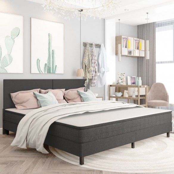 Lit Gris Tissu 200x200 cm