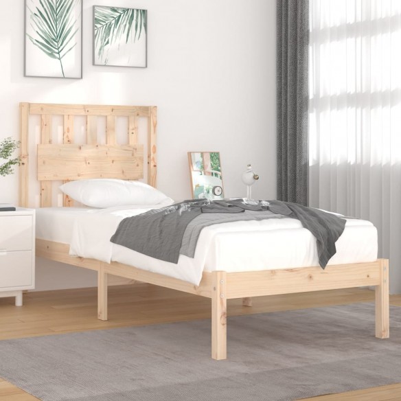 Lit bois de pin massif 90x190 cm simple