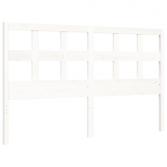 Lit avec tête de lit blanc King Size bois massif