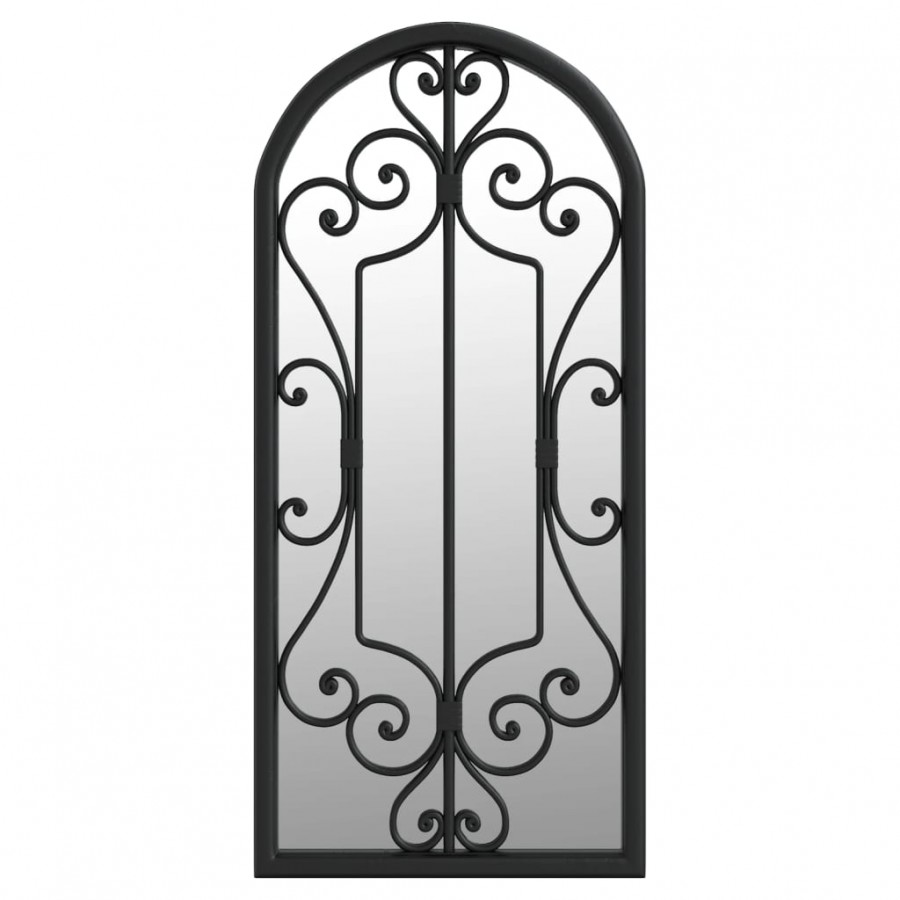 Miroir de jardin Noir 100x45 cm Fer pour utilisation extérieure