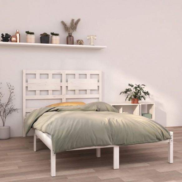 Lit Blanc Bois de pin massif 140x190 cm