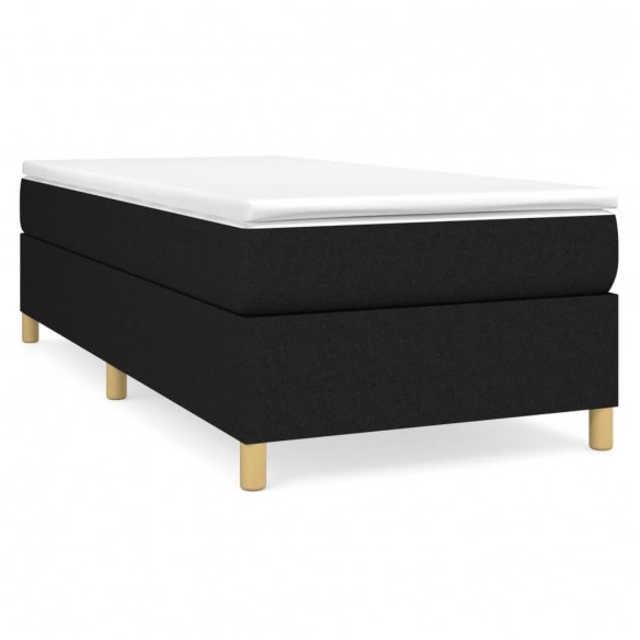 Lit et matelas Noir 80x200 cm Tissu