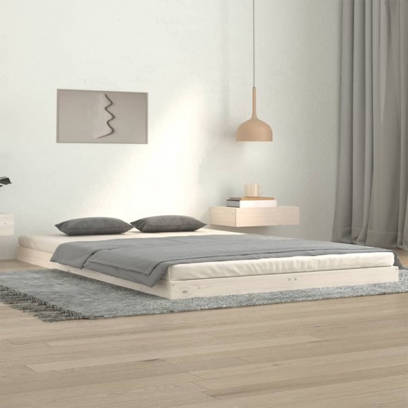 Lit blanc 120x200 cm bois de pin massif
