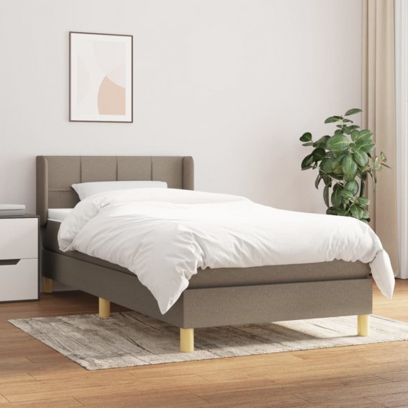Lit avec matelas Taupe 90x200 cm Tissu