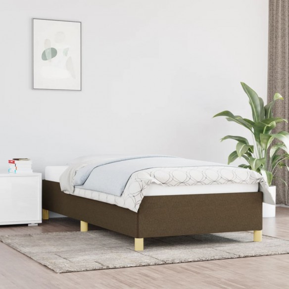 Lit Marron foncé 80x200 cm Tissu