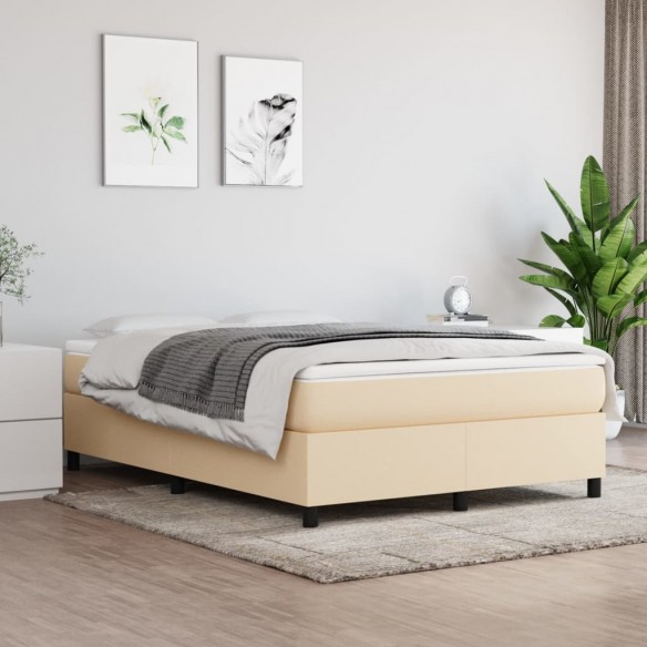Lit Crème 140x200 cm Tissu