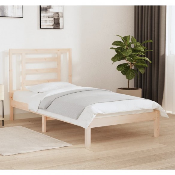 Lit bois de pin massif 90x190 cm simple