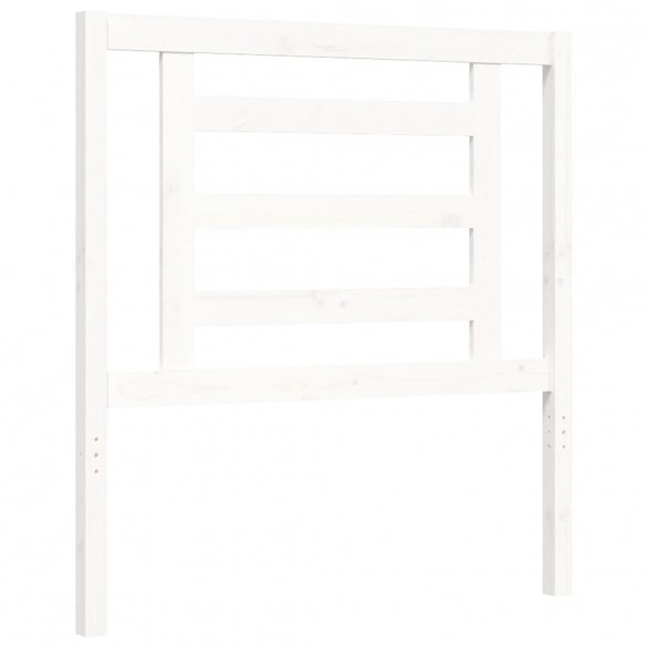 Lit avec tête de lit blanc simple bois massif