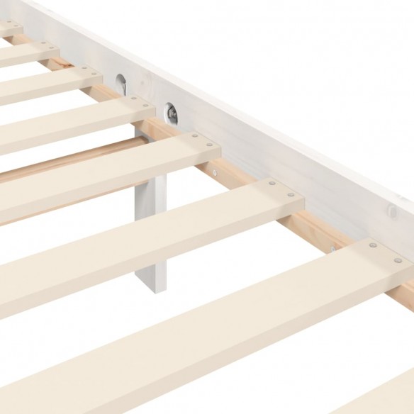 Lit avec tête de lit blanc simple bois massif