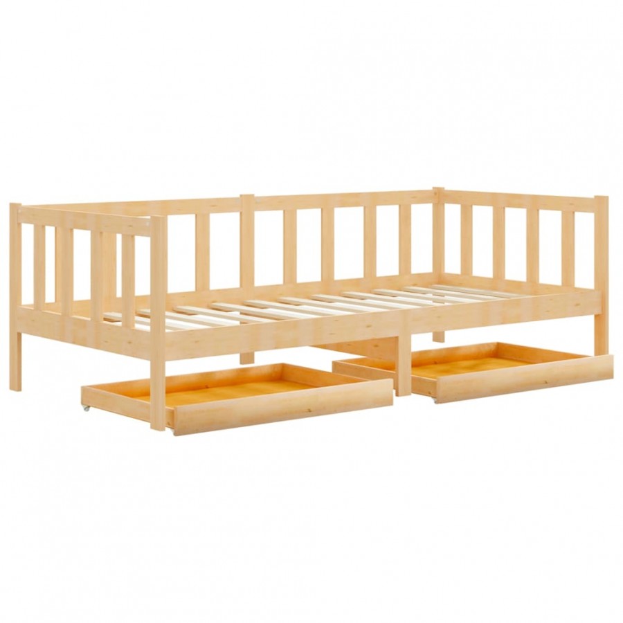 Lit de repos avec tiroirs 90x200 cm Bois de pin massif