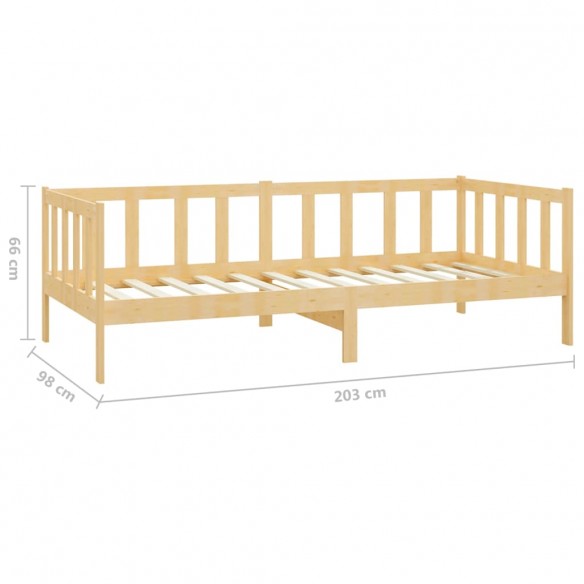 Lit de repos avec tiroirs 90x200 cm Bois de pin massif