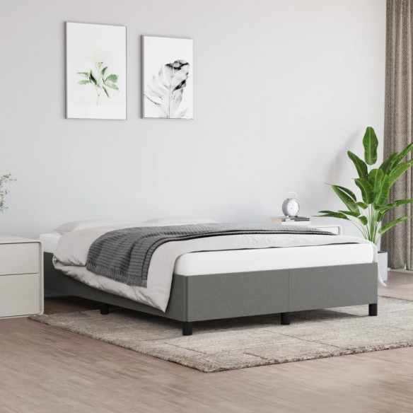 Lit Gris foncé 140x190 cm Tissu