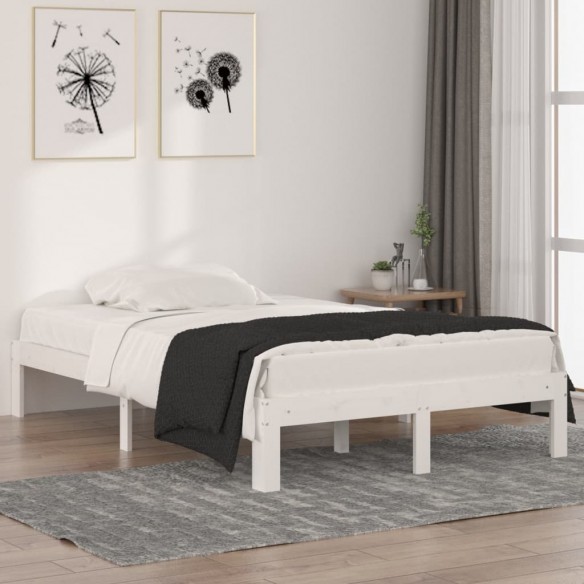 Lit Blanc Bois massif 120x190 cm Petit double