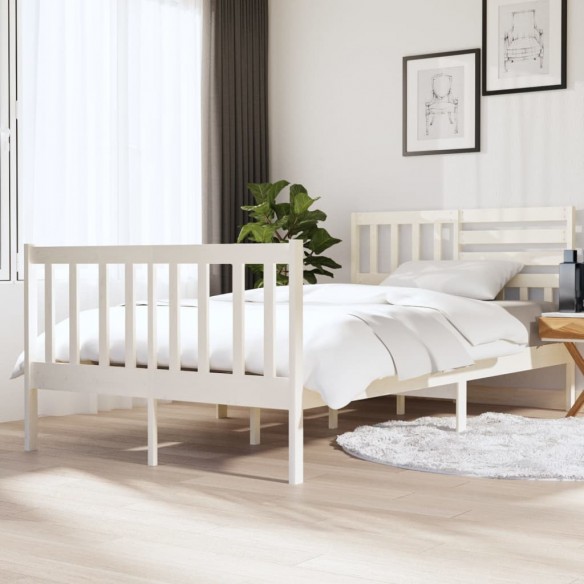Lit Blanc Bois massif 120x190 cm Petit Double
