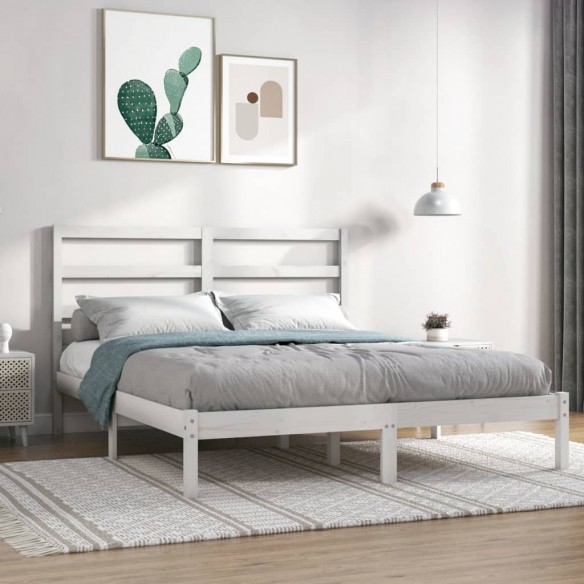 Lit Blanc Bois massif 120x190 cm Petit Double