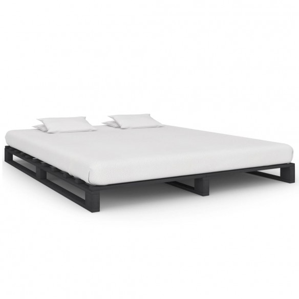 Lit de palette Gris Bois de pin massif 200 x 200 cm
