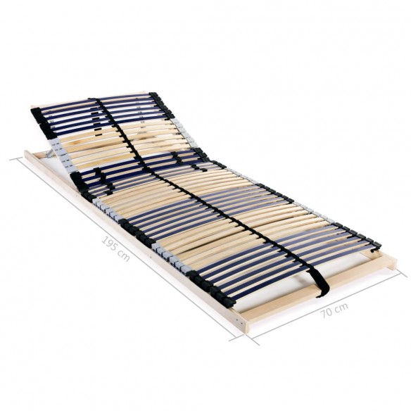 Cadre avec 42 lattes 7 zones 70 x 200 cm