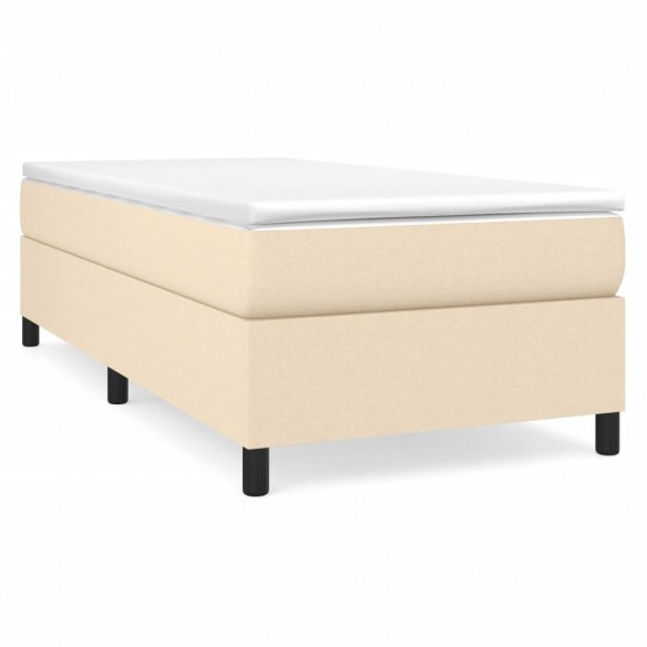Lit Crème 90x190 cm Tissu