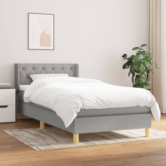Lit avec matelas Gris clair 80x200 cm Tissu