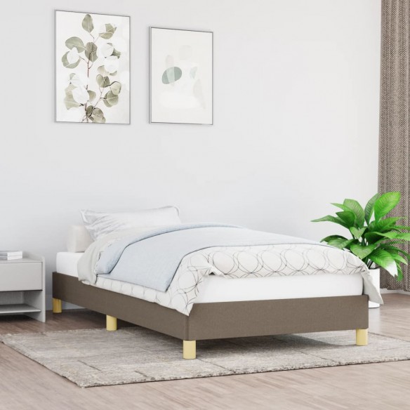 Lit Taupe 90x200 cm Tissu