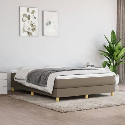 Lit Taupe 140x200 cm Tissu