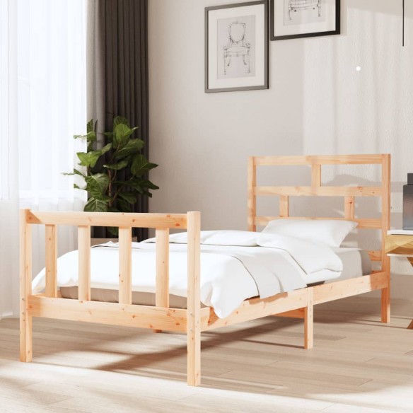 Lit Bois de pin solide 90x200 cm