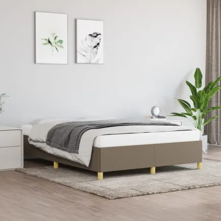 Lit Taupe 140x200 cm Tissu