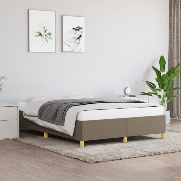 Lit Taupe 140x200 cm Tissu