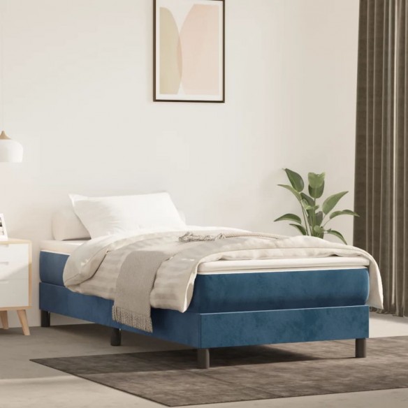 Lit avec matelas Bleu foncé 90x190 cm