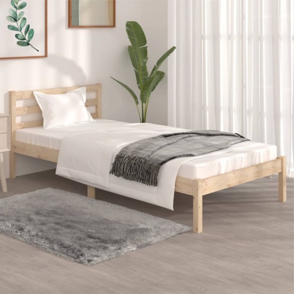 Lit bois de pin massif 90x190 cm simple