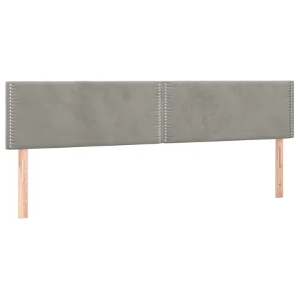 Têtes de lit 2 pcs Gris clair 90x5x78/88 cm Velours 2