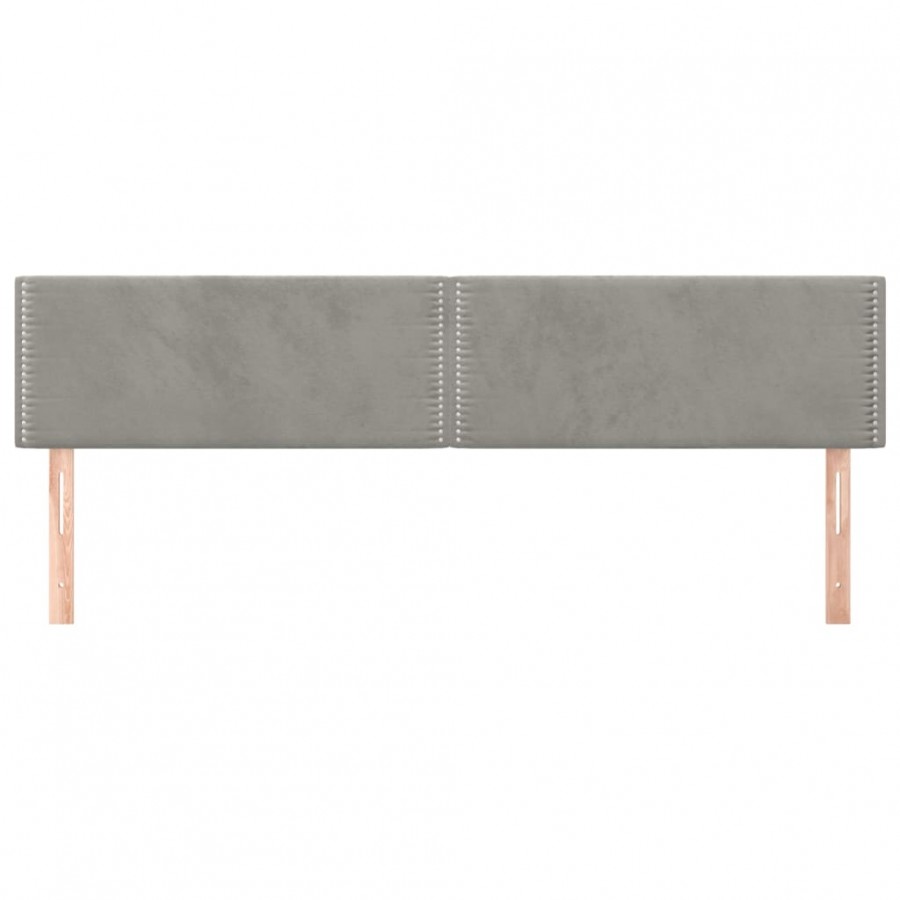 Têtes de lit 2 pcs Gris clair 90x5x78/88 cm Velours