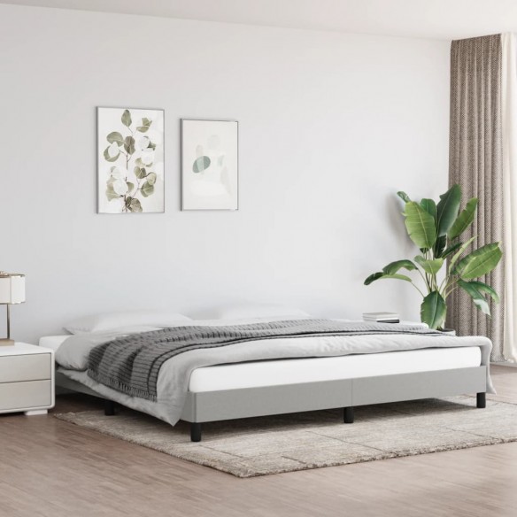 Lit Gris clair 200x200 cm Tissu