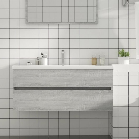 Armoire de lavabo Sonoma gris 100x38,5x45 cm 
