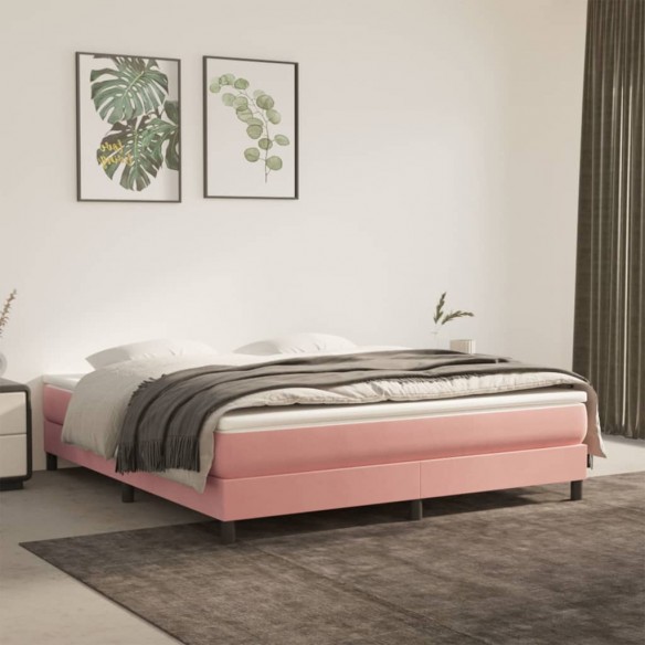 Lit Rose 180x200 cm Velours