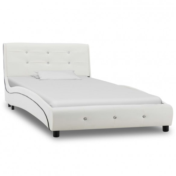 Lit Blanc Similicuir 90 x 200 cm