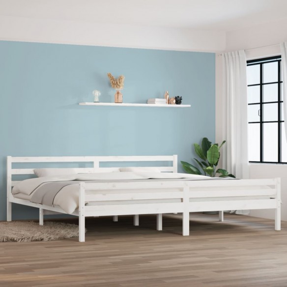 Lit Blanc Bois massif 180x200 cm Super King