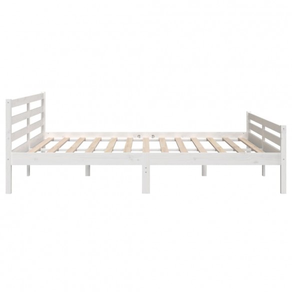 Lit Blanc Bois massif 180x200 cm Super King