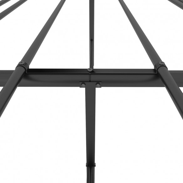 Lit métal avec tête de lit noir 180x200 cm