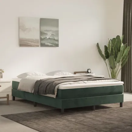 Lit Vert foncé 140x200 cm Velours