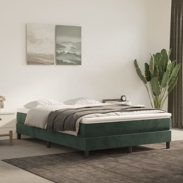 Lit Vert foncé 140x200 cm Velours