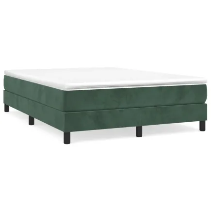 Lit Vert foncé 140x200 cm Velours 2