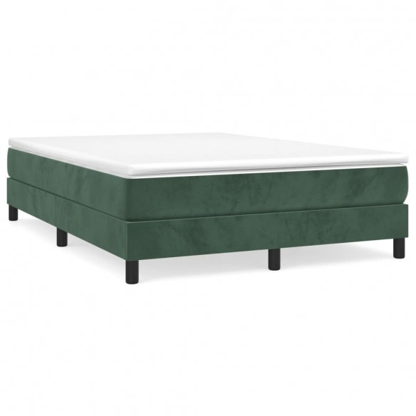 Lit Vert foncé 140x200 cm Velours Lit Vert foncé 140x200 cm Velours