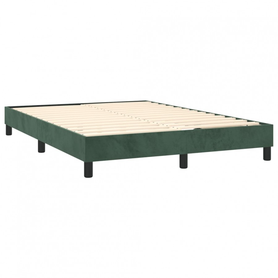 Lit Vert foncé 140x200 cm Velours