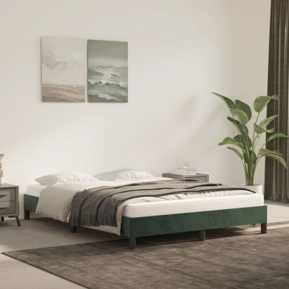 Lit Vert foncé 140x200 cm Velours